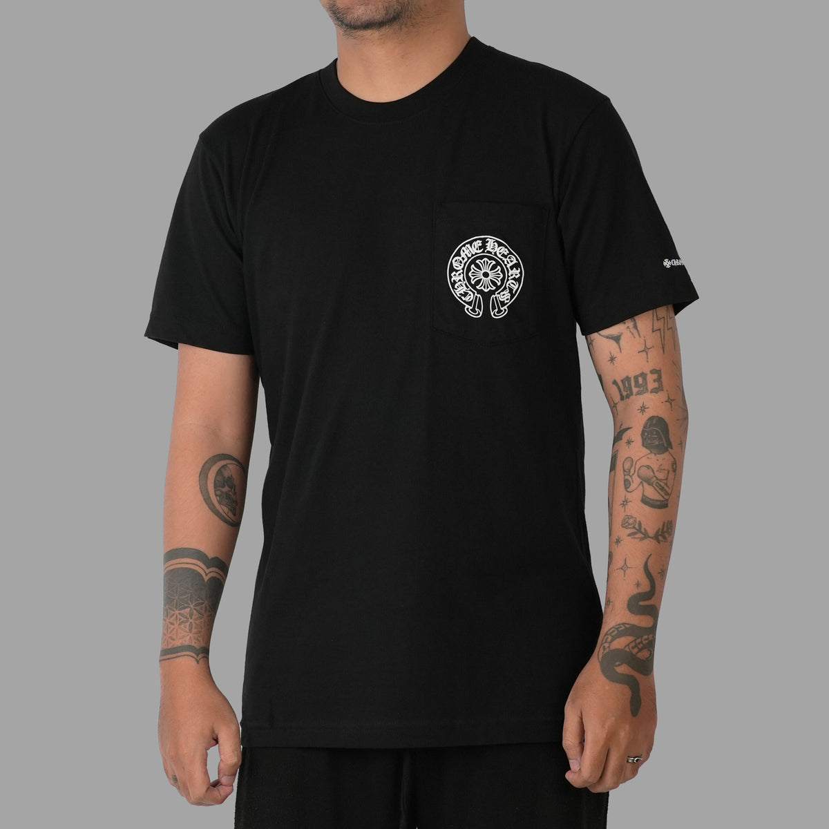 Chrome Hearts Horse Shoe Logo Pocket Black Tee
